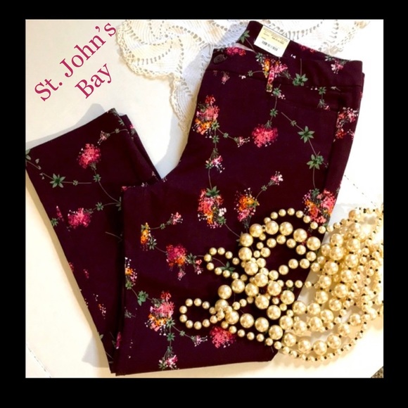 St. John's Bay Pants - St. John’s Bay - Fall Floral Pants